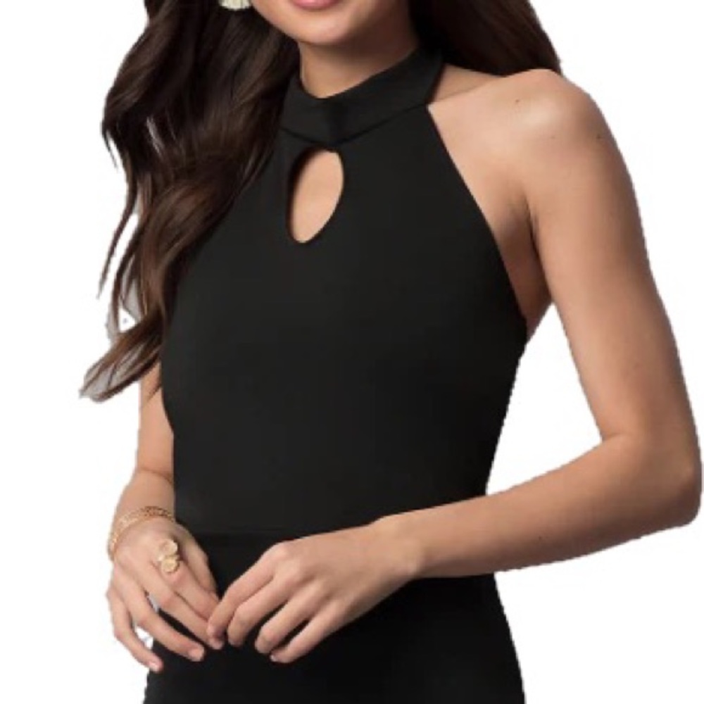 Juniors Cheryl Creation Black Halter Tight Party Dress Size: Small